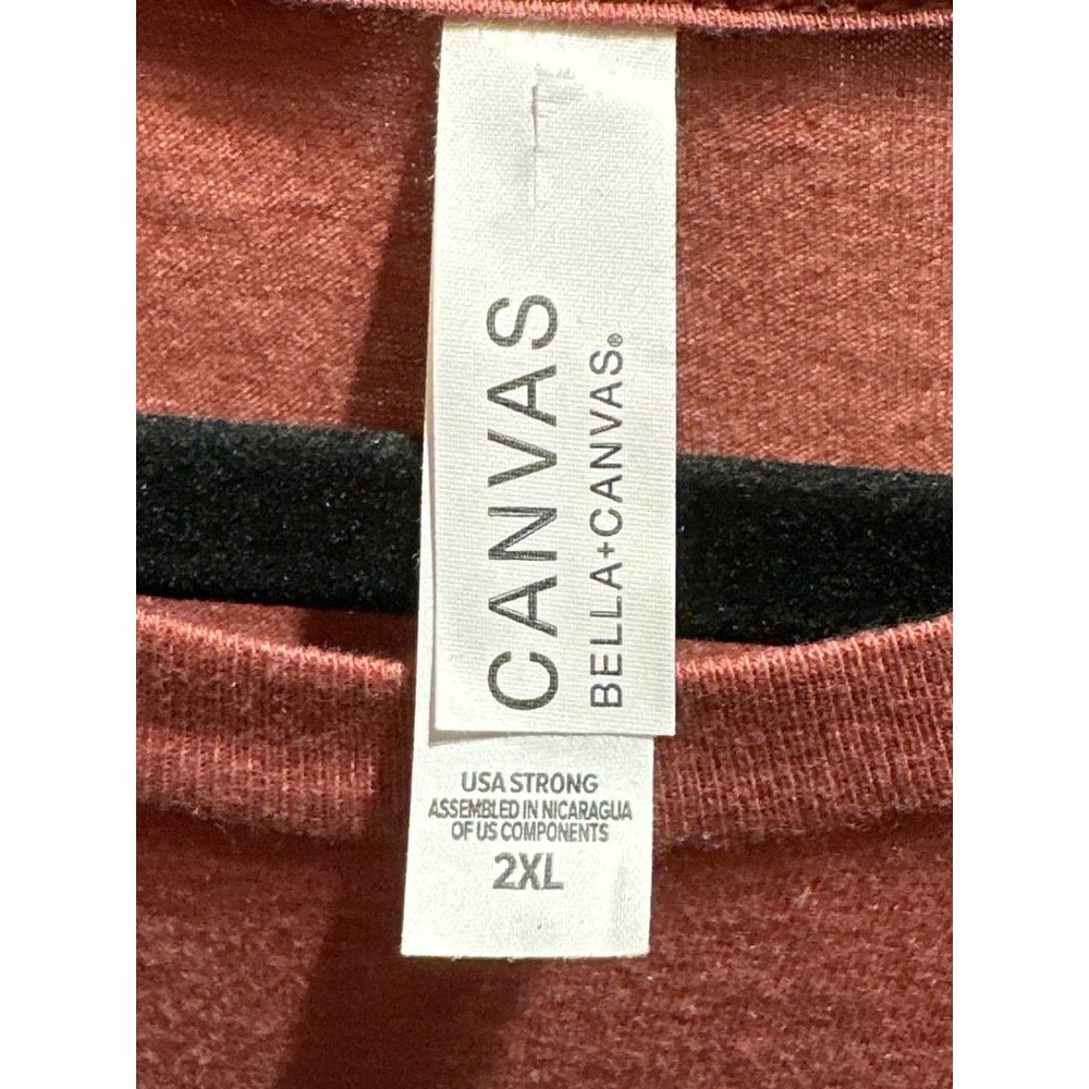 Bella Canvas size 2XL orange Pugkin Spice Latte short sleeve cotton blend tee - Picture 4 of 7